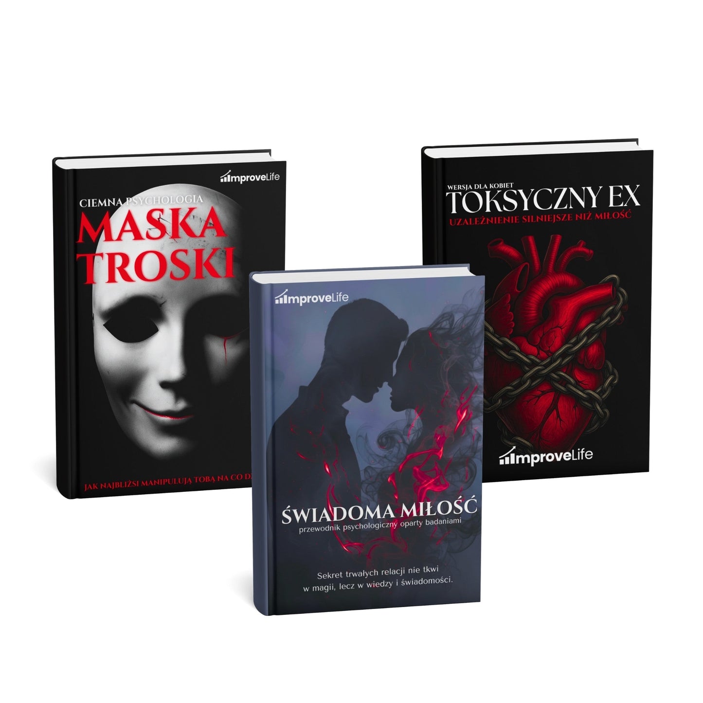 ZESTAW TRZECH EBOOKÓW - TOKSYCZNY EX + MASKA TROSKI + ŚWIADOMA MIŁOŚĆ