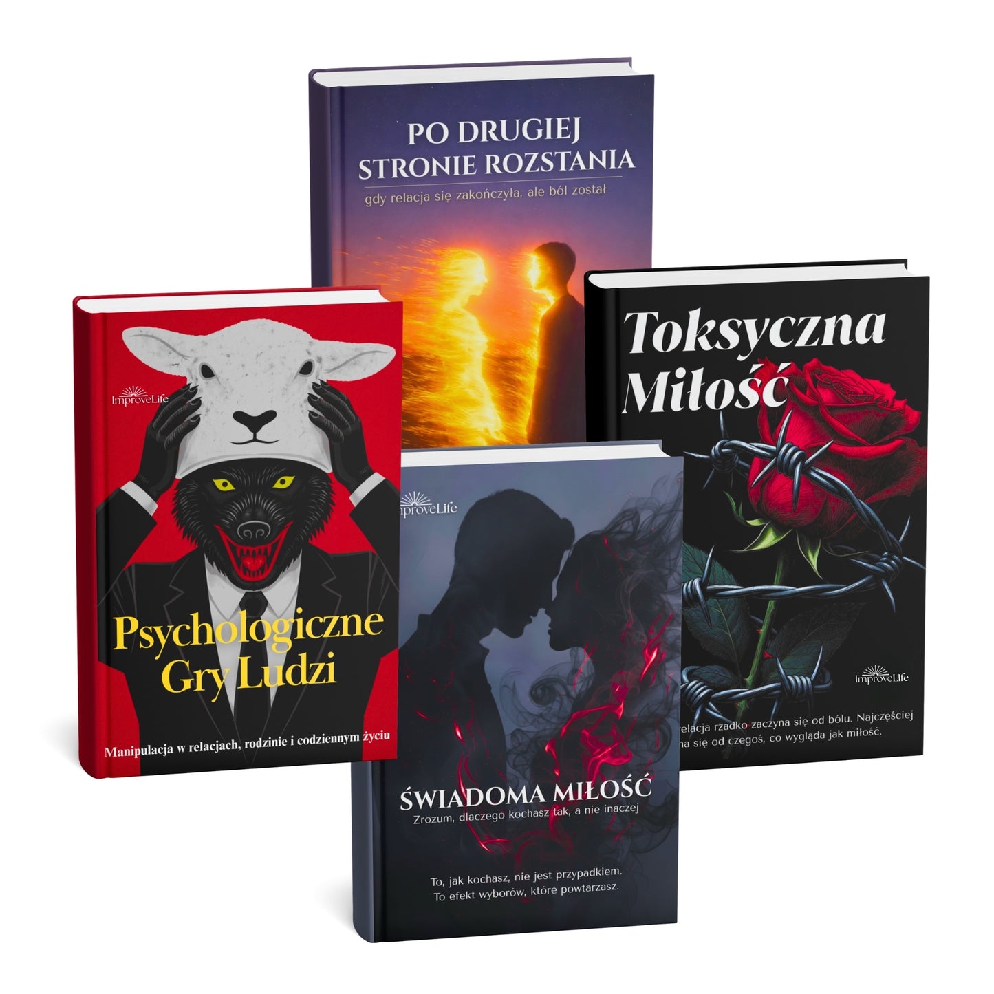 ZESTAW CZTERECH EBOOKÓW - Toksyczna Miłość + Świadoma Miłość + Psychologiczne Gry Ludzi + Po drugiej stronie rozstania