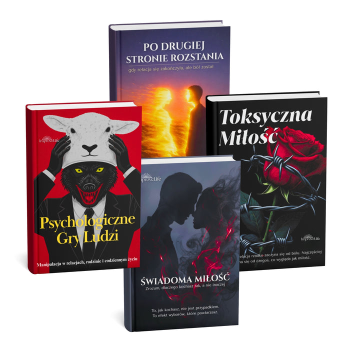 ZESTAW 4 EBOOKÓW - Toksyczna Miłość + Świadoma Miłość + Psychologiczne Gry Ludzi + Po drugiej stronie rozstania